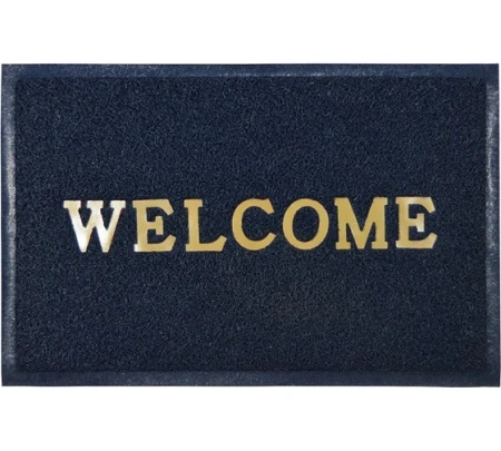 Коврик придверный пористый ComeForte "Welcome" 60х90см Синий 20шт/уп